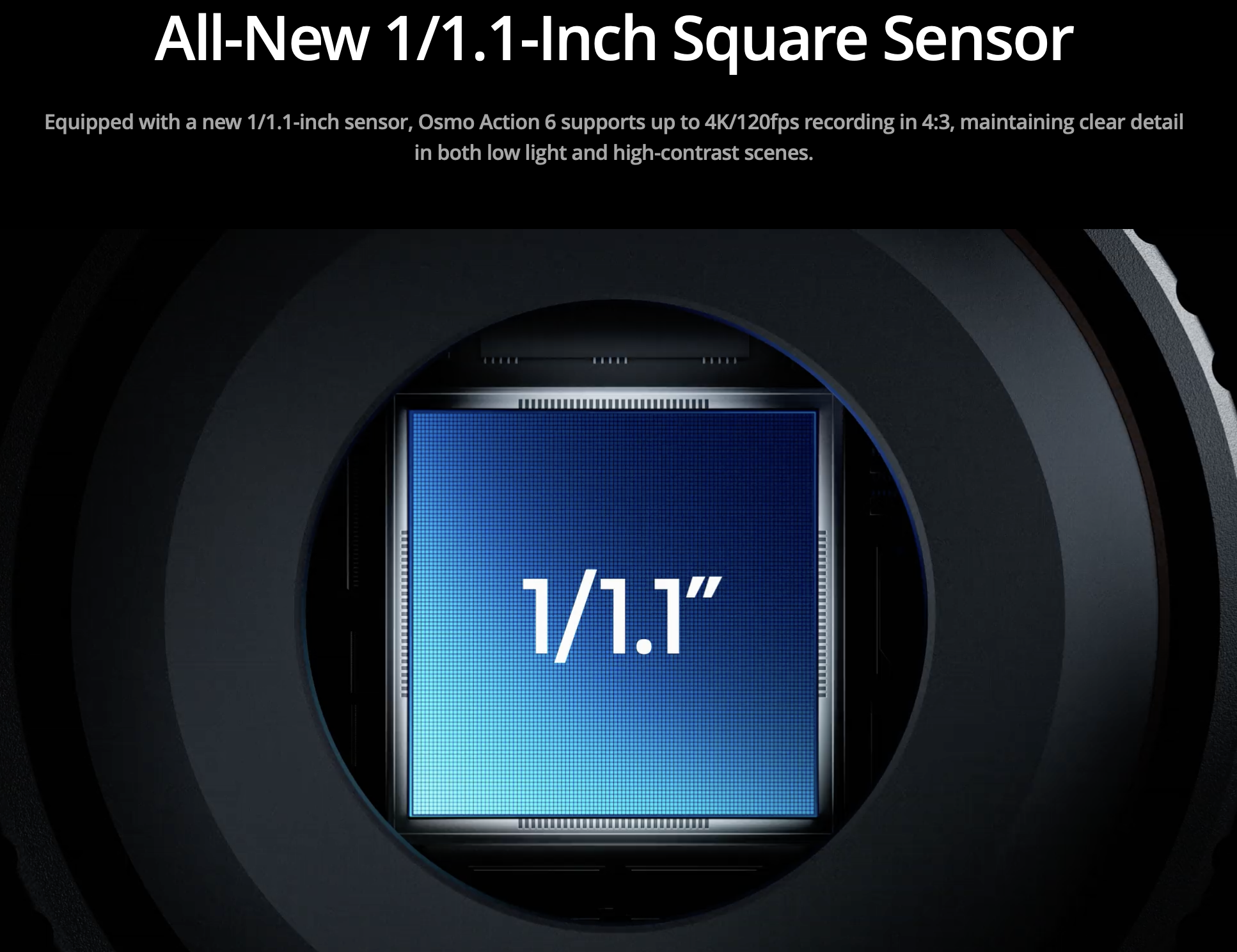 DJI Osmo Action 6 sensor size