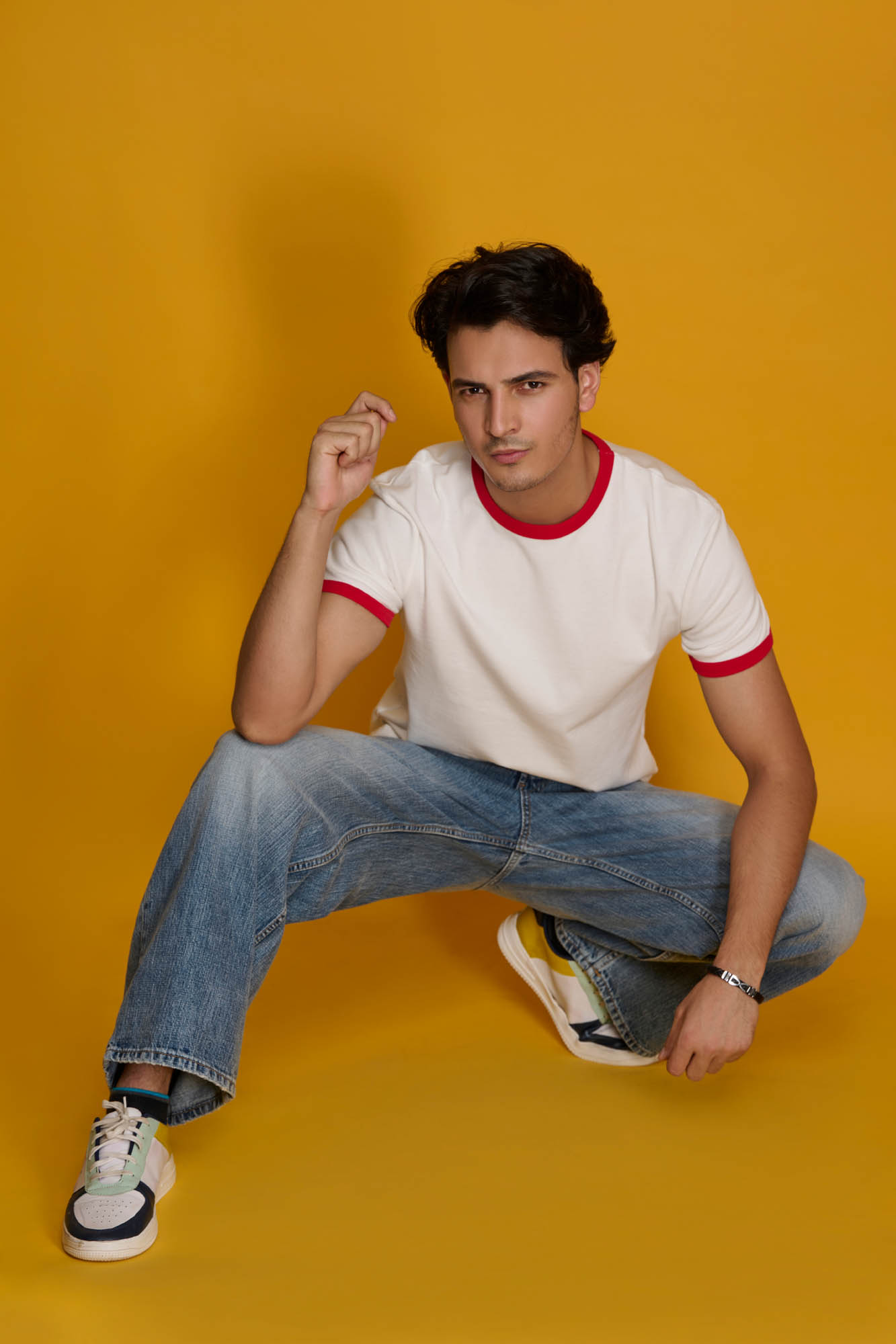 Male Model Poses for a Photoshoot