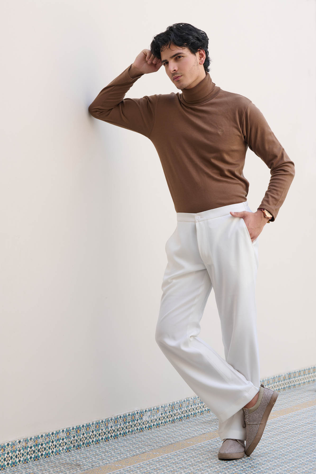 Male Model Poses for a Photoshoot