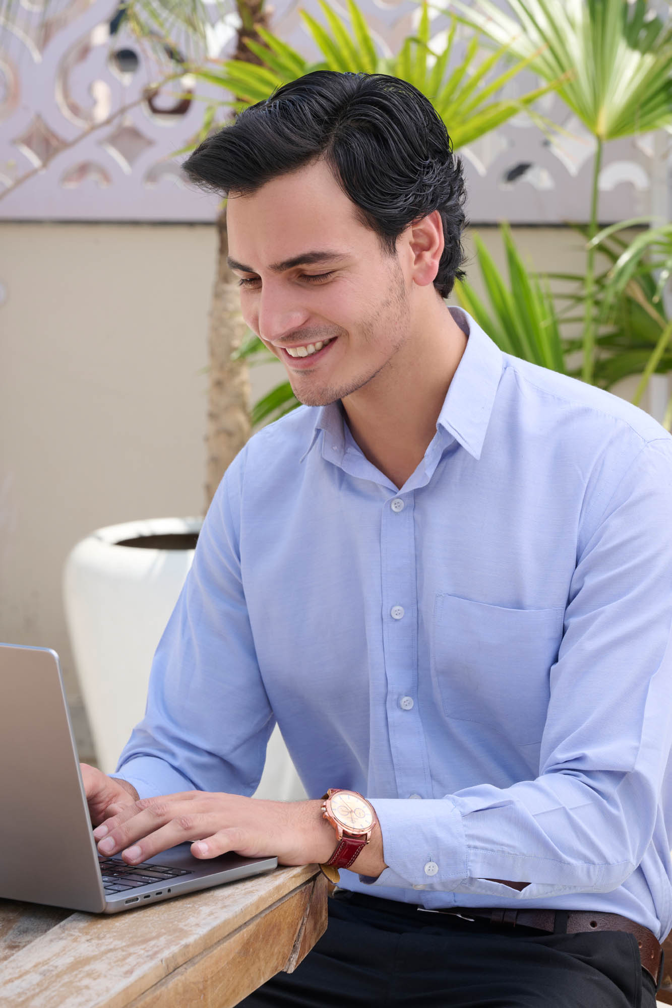 Male Model Poses for a Photoshoot