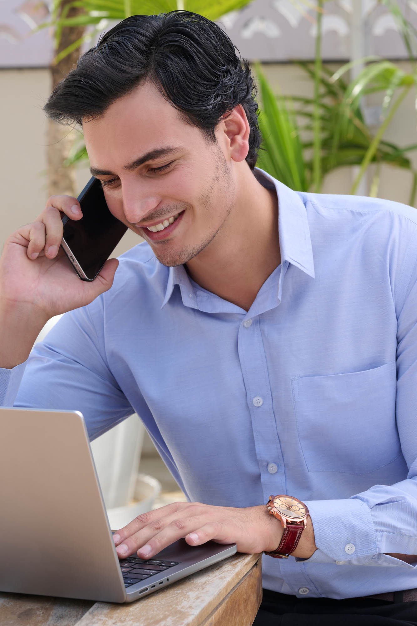 Male Model Poses for a Photoshoot