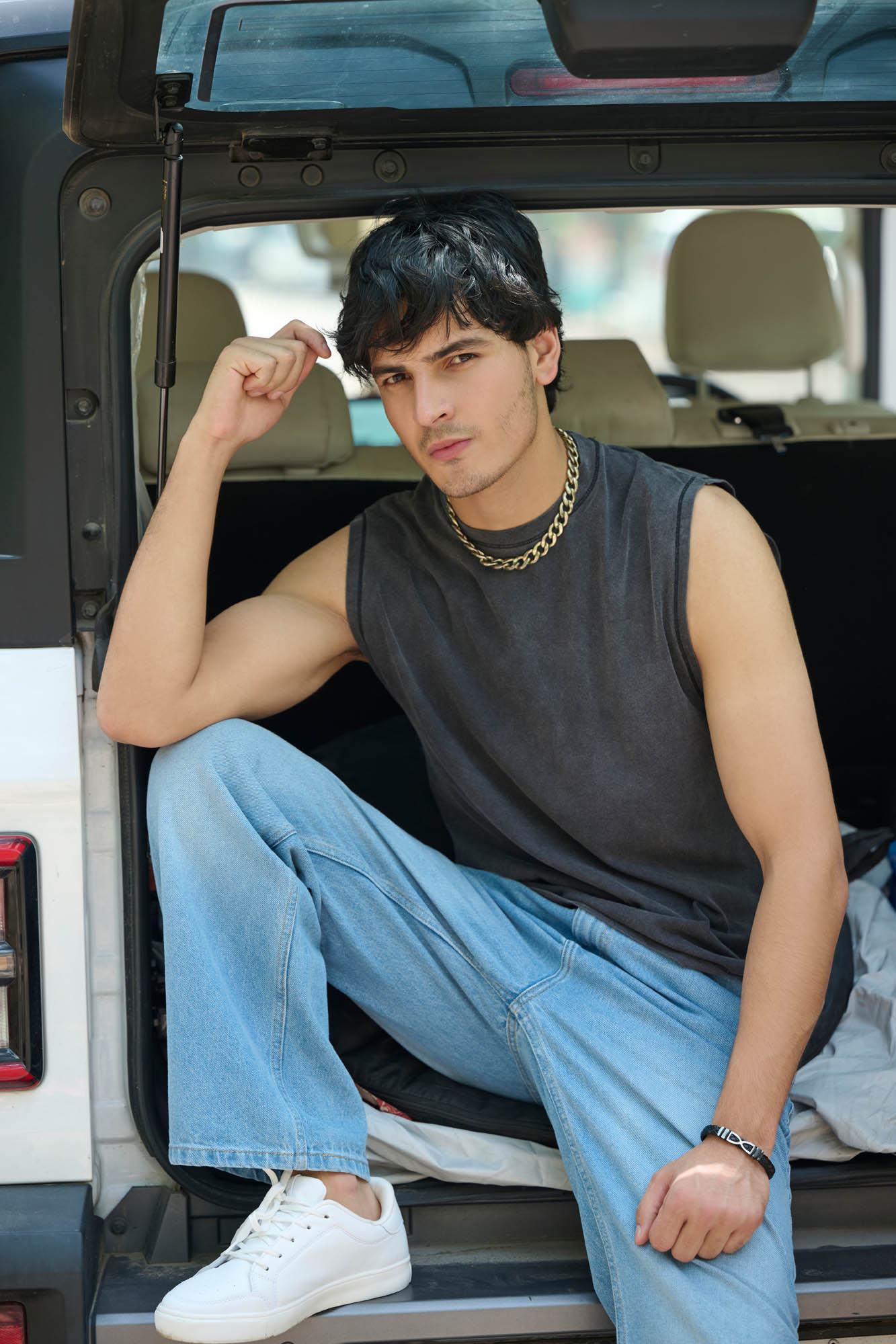 Male Model Poses for a Photoshoot