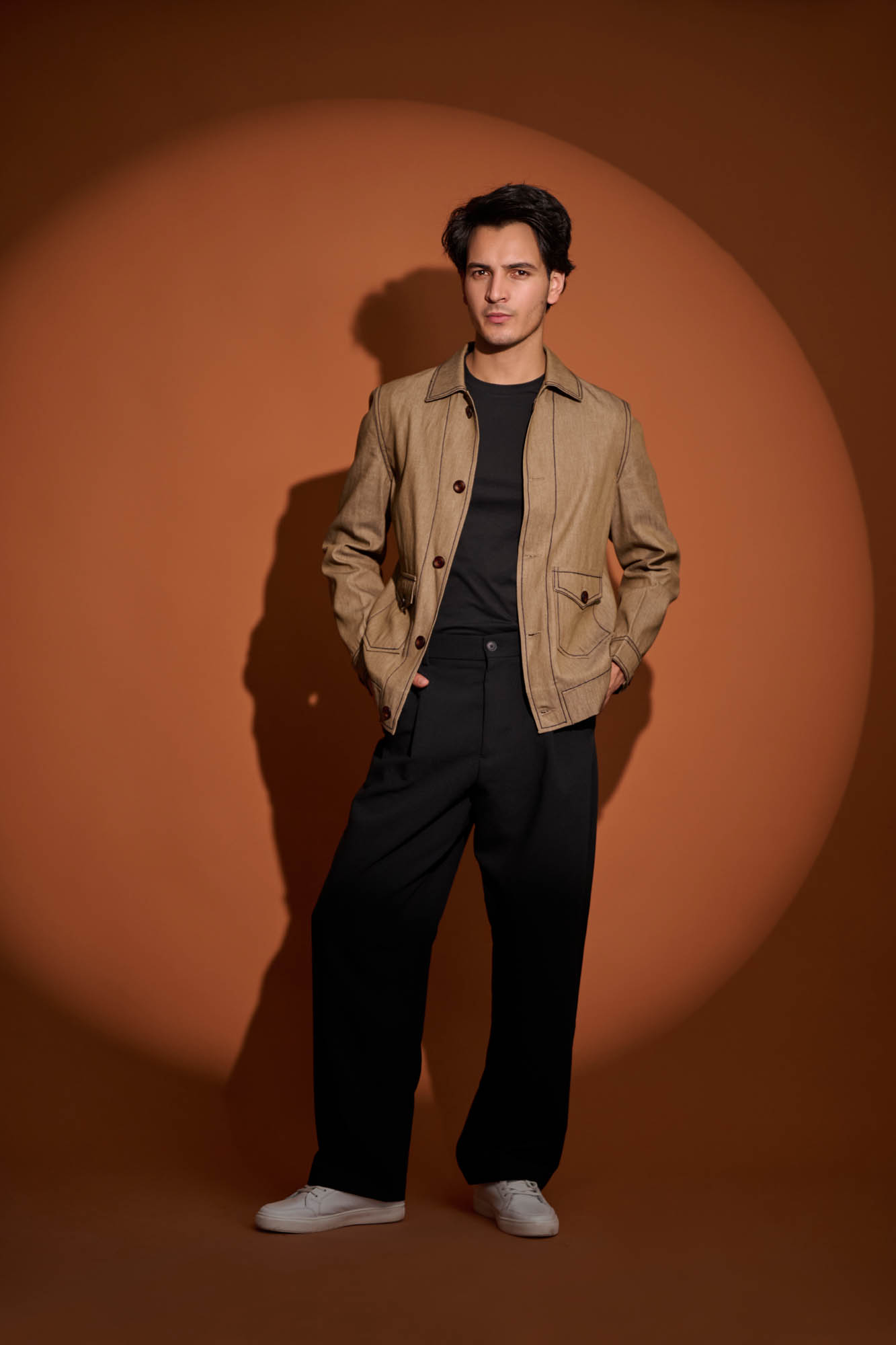 Male Model Poses for a Photoshoot