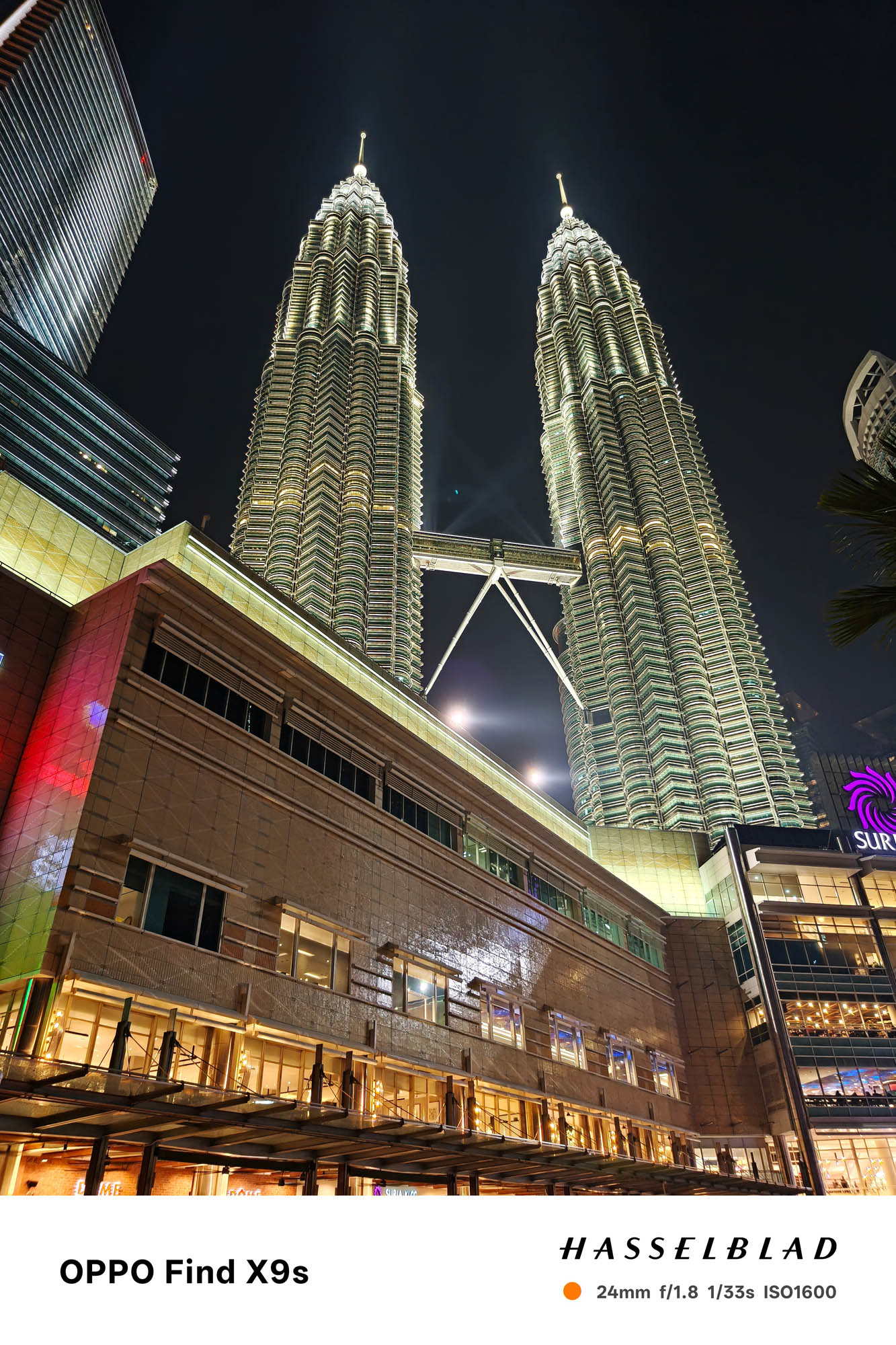 OPPO Find X9s Camera sample at Petronas Towers